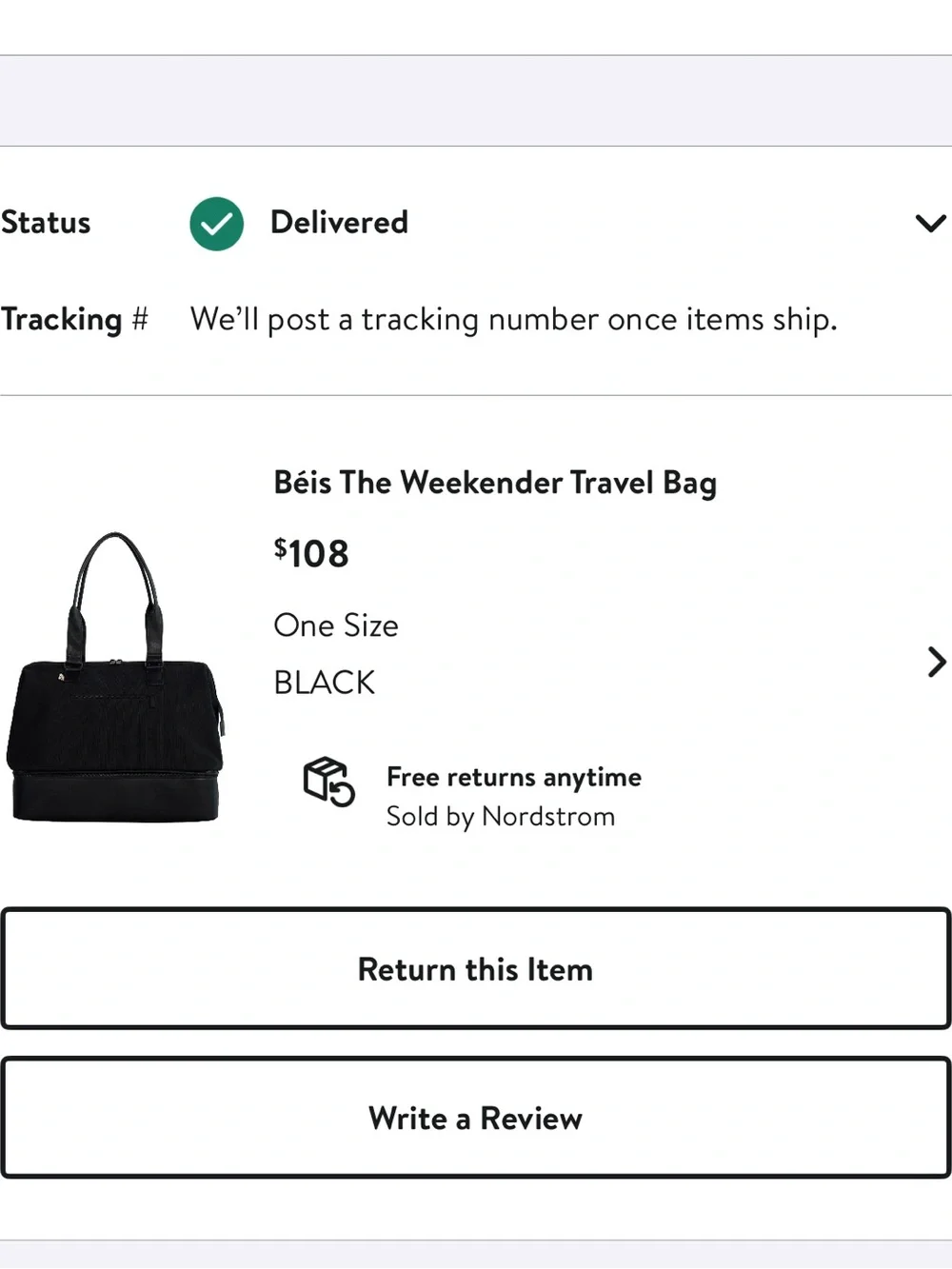 Beis weekender Black Travel Tote Bag - Sleek Carryall